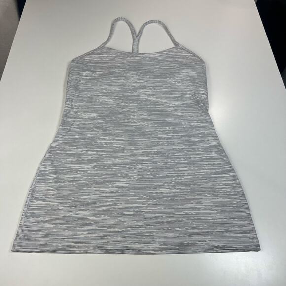 Lululemon Power Pose Tank Sz 6 Wee Are‎ From Space Nimbus Battleship *no pads - Picture 10 of 15